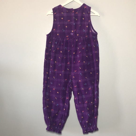 Vintage Corduroy Overalls Toddler 24 Months All Mine Purple Floral Bubble Jumper - Picture 9 of 12